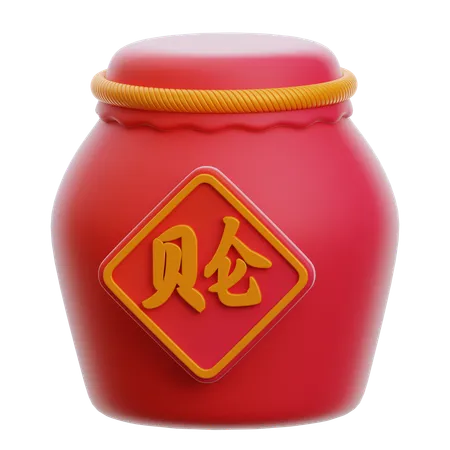 Jarra de vinho do ano novo chinês  3D Icon