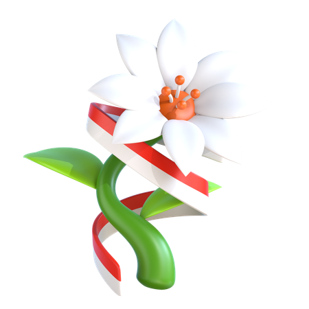 Jasmin avec drapeau indonésien  3D Icon