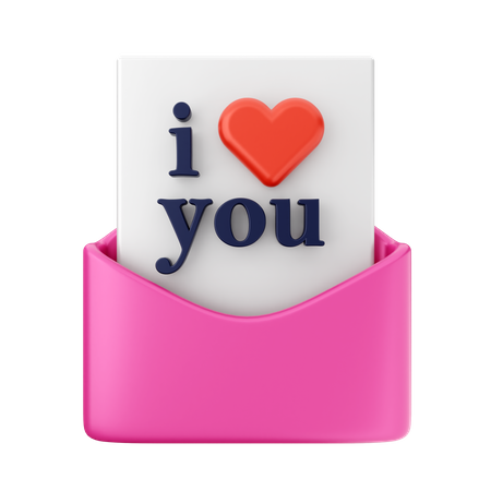 Je t'aime mail  3D Icon