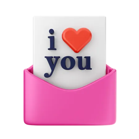 Je t'aime mail  3D Icon