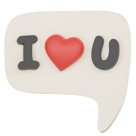 Je t'aime message  3D Icon