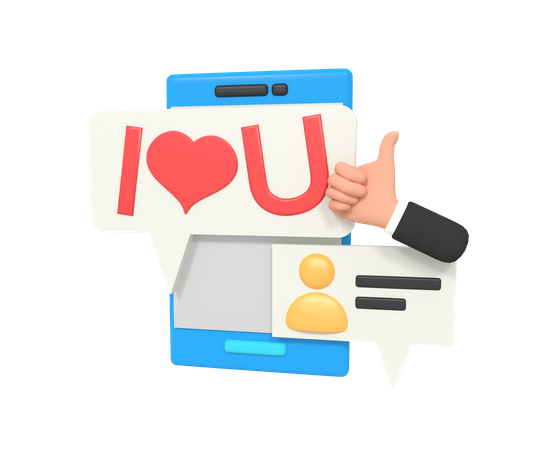 Je t'aime message  3D Icon