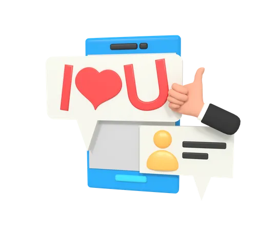 Je t'aime message  3D Icon