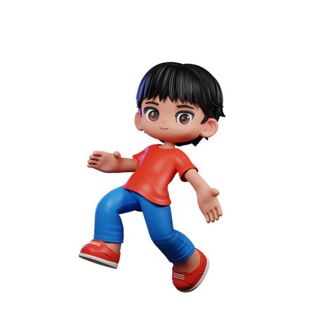 Jeans Happy Jumping Pose  3D Illustration