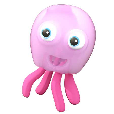 Jellyfish Illustration In 3 D Design 3D Icon