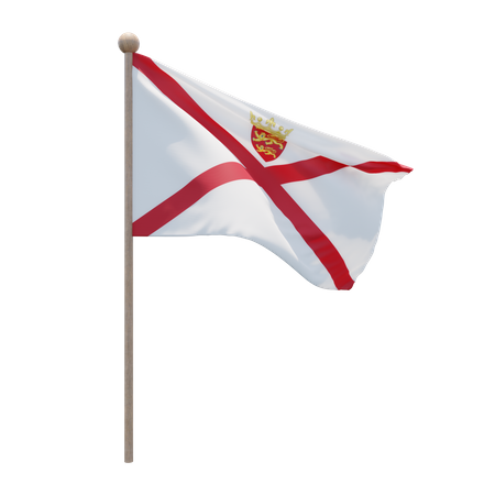 Jersey Flag Pole  3D Illustration