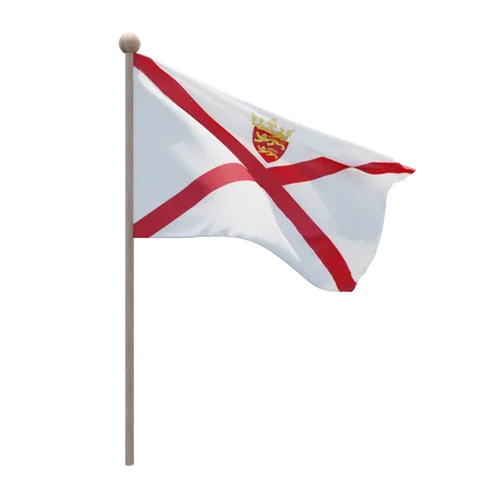 Jersey Flag Pole  3D Illustration