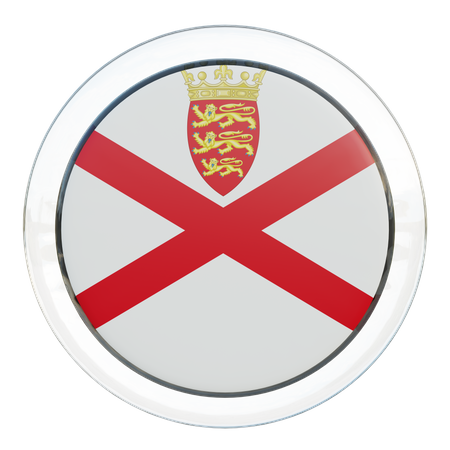 Jersey Round Flag  3D Icon