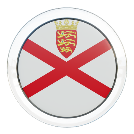 Jersey Round Flag  3D Icon
