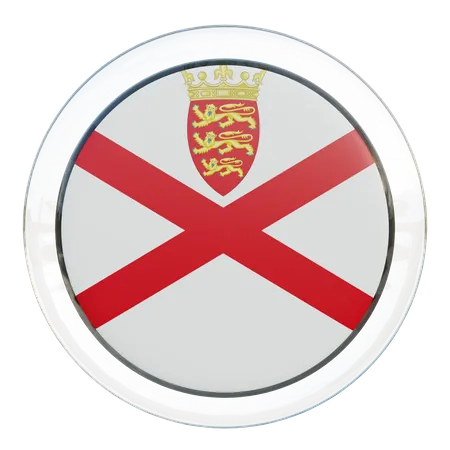 Jersey Round Flag  3D Icon