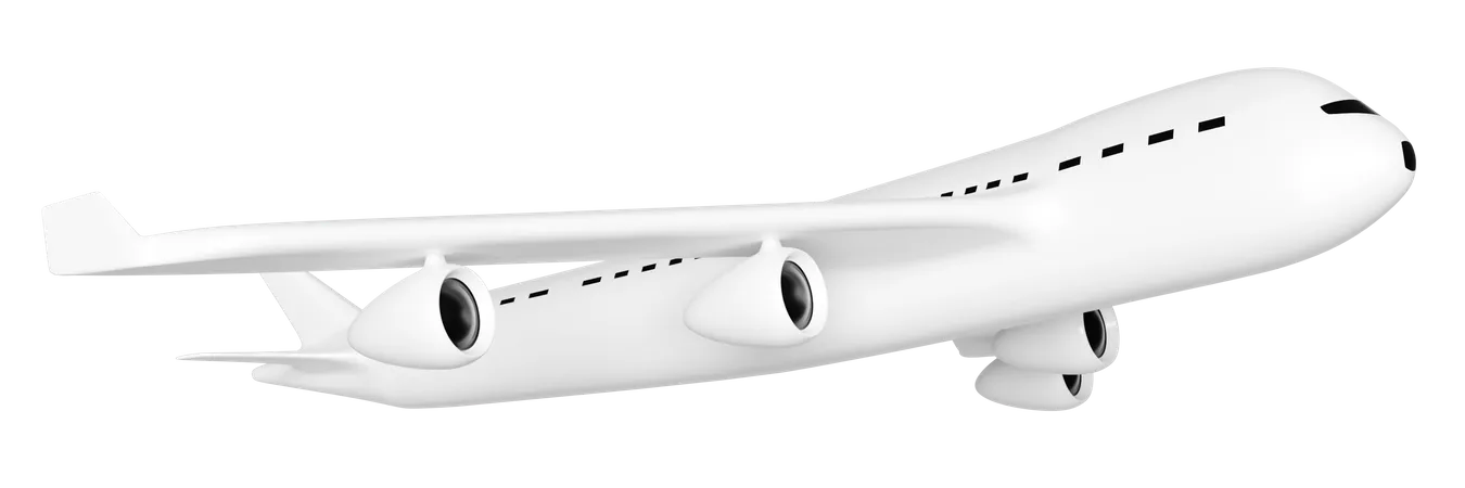 3 D飛行機分離。ジェット商用飛行機、飛行機旅行コンセプト、 3 Dレンダリングイラスト 3D Illustration