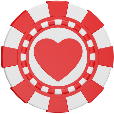 Coeur de jeton de casino  3D Icon
