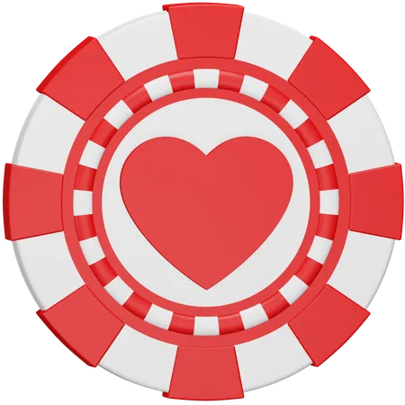 Coeur de jeton de casino  3D Icon