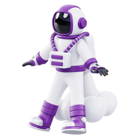 Astronauta a jato  3D Icon