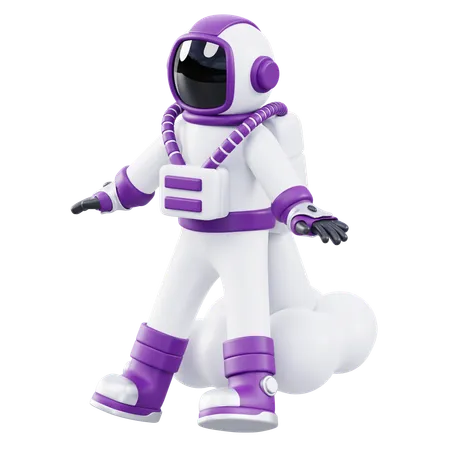 Astronauta a jato  3D Icon