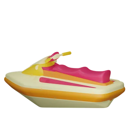 3 D Speedboat Object With Transparent Background 3D Illustration