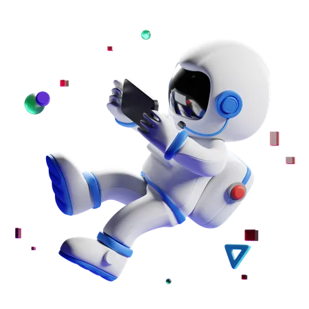 Astronaute jouant à un jeu  3D Illustration