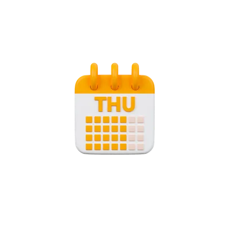 Calendrier du jeudi  3D Icon