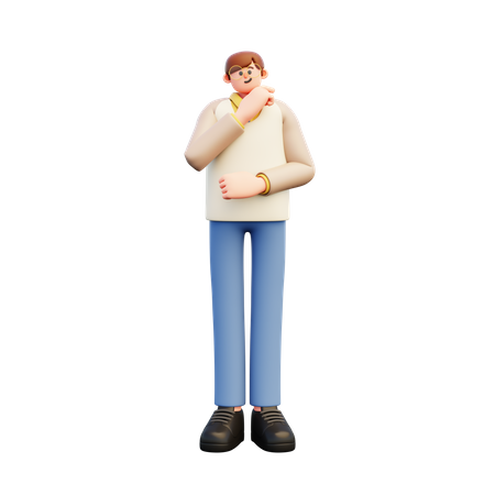 Jeune enseignant donnant une pose debout  3D Illustration