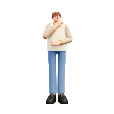 Jeune enseignant donnant une pose debout  3D Illustration