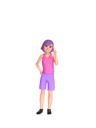 Jeune femme avec idée  3D Illustration