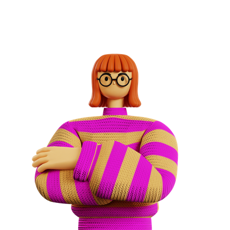 Jeune femme debout avec confiance  3D Icon