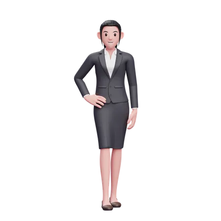 Jeune femme portant un costume d'affaires  3D Illustration
