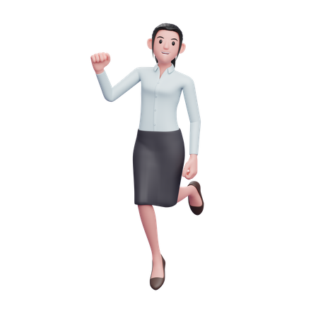 Jeune fille célébrant  3D Illustration