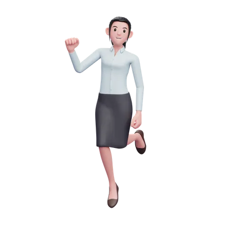 Jeune fille célébrant  3D Illustration