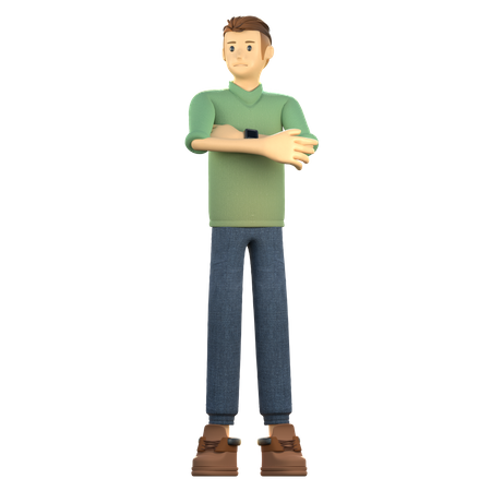 Jeune garçon debout avec confiance  3D Icon