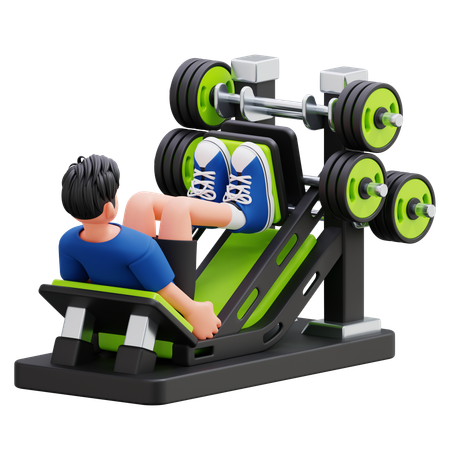Jeune garçon faisant de l'exercice sur une table d'inversion  3D Illustration