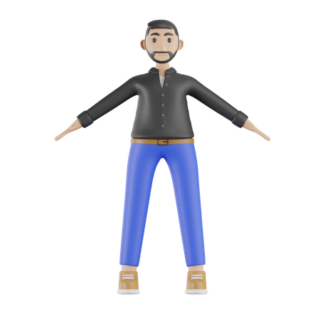 Un jeune homme  3D Illustration