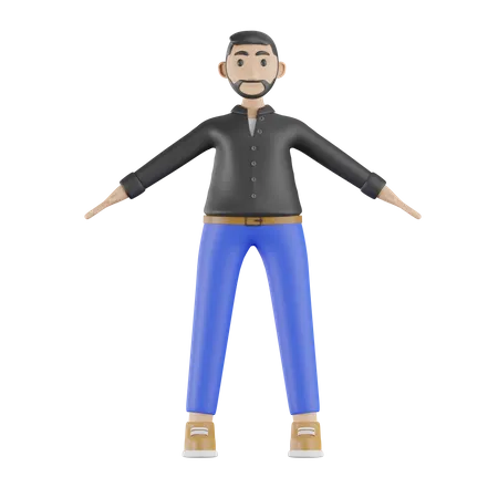 Un jeune homme  3D Illustration