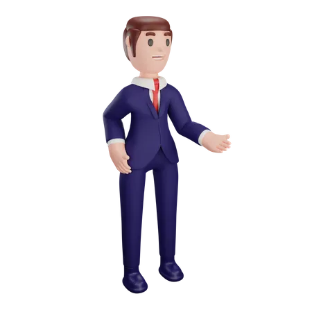 Jeune homme d'affaires  3D Illustration