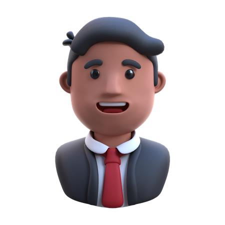 Avatar de jeune homme d'affaires  3D Illustration