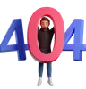 Jeune homme debout avec une erreur 404