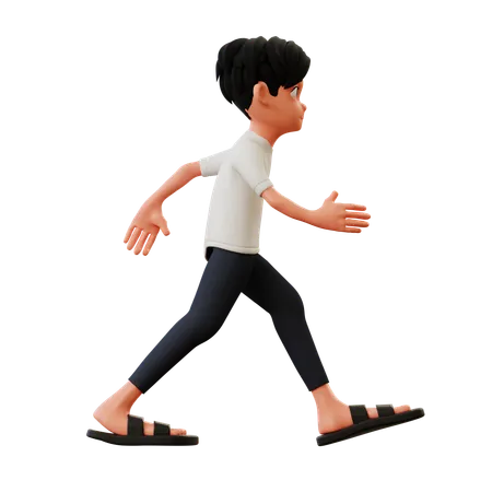 Jeune homme donnant une pose de course  3D Illustration