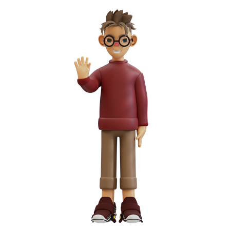 Jeune homme en train de saluer  3D Icon