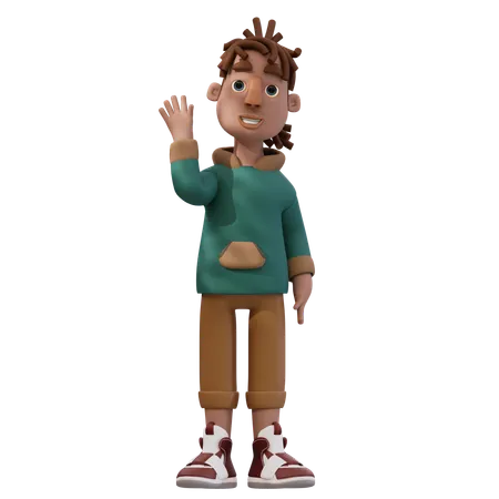 Jeune homme en train de saluer  3D Illustration