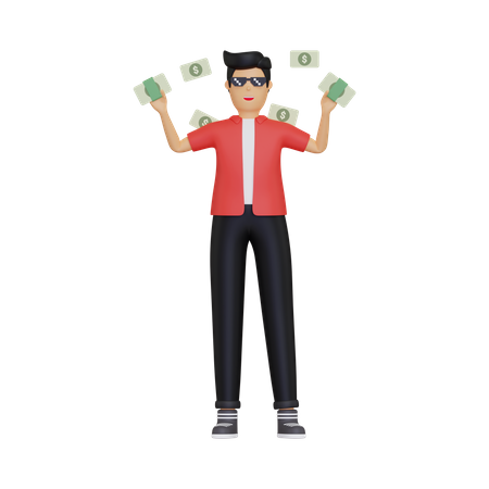 Jeune homme riche  3D Icon