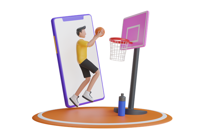 Jeux de basket en ligne  3D Illustration