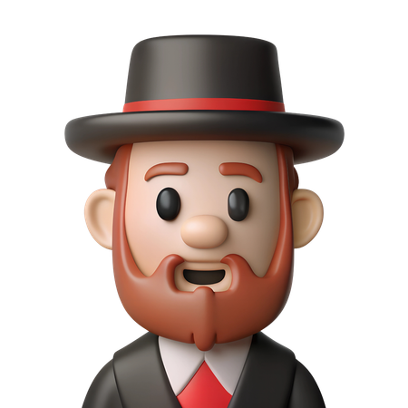 Jewish Rabbi Avatar  3D Icon