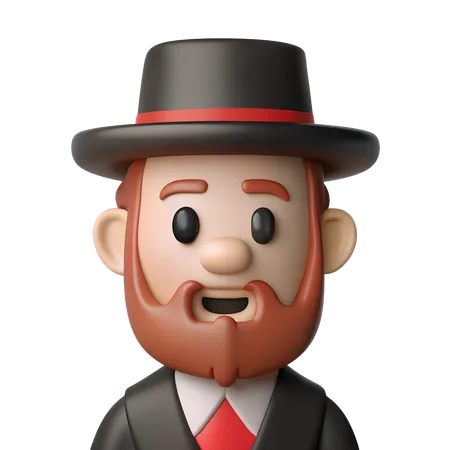 Jewish Rabbi Avatar  3D Icon