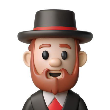 Jewish Rabbi Avatar  3D Icon