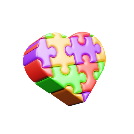 Jigsaw Heart  3D Icon