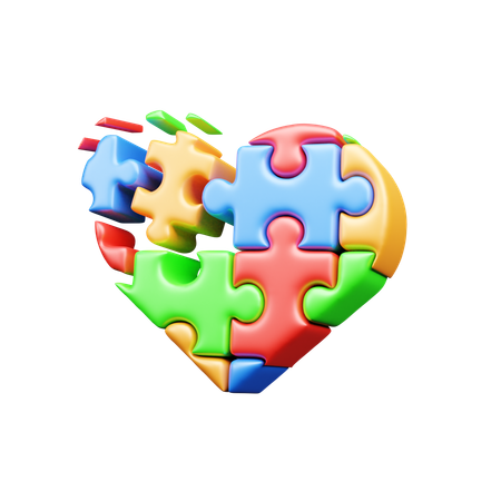 Jigsaw Heart  3D Icon