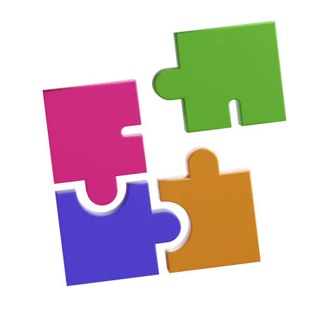 Jigsaw Puzzle 3 D Illustration In Transparent Background 3D Icon