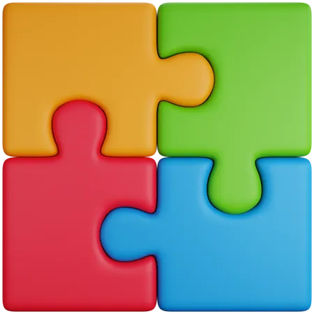 3 D Icon Illustration Colorful Puzzles 3D Icon