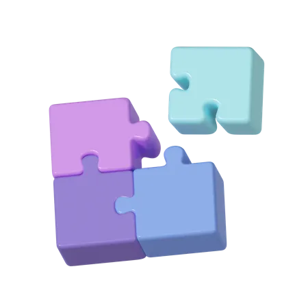 3 D Jigsaw Puzzle Pieces On Pink Background Problem Solving Business Concept Icon Isolated On White Background 3 D Rendering Illustration Clipping Path 3D Icon