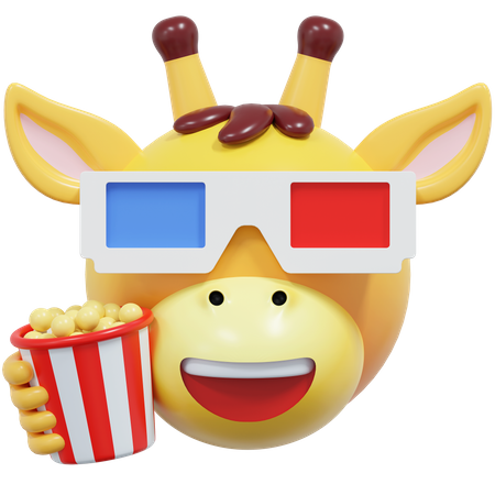 Jirafa viendo una película  3D Icon